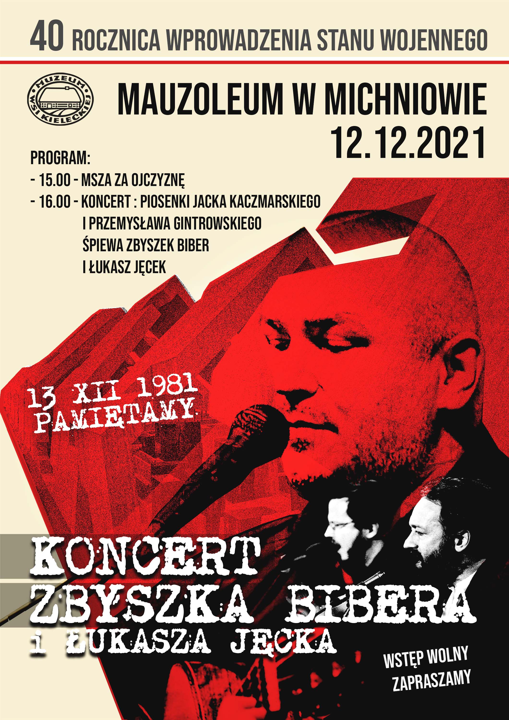 plakat na koncert zbyszka bibera pion